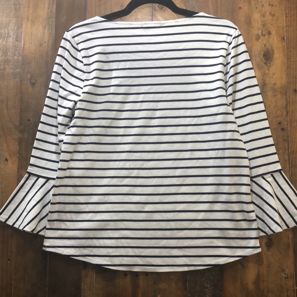 NWT Mercantile J Crew Striped Bell Sleeve Shirt - Picture 3 of 8